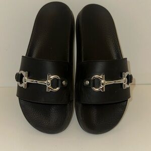 Salvatore Ferragamo black slides